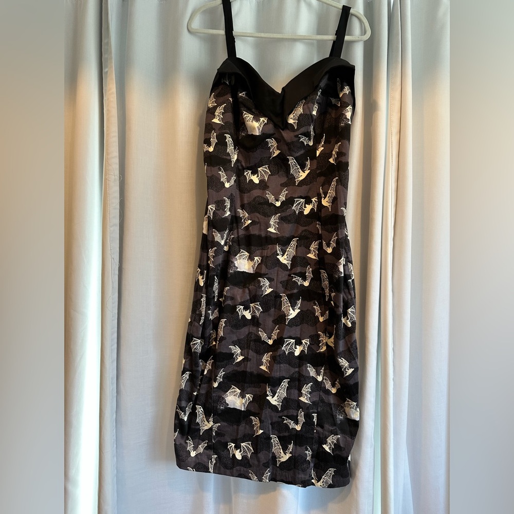 Bat Print Wiggle Dress NWT